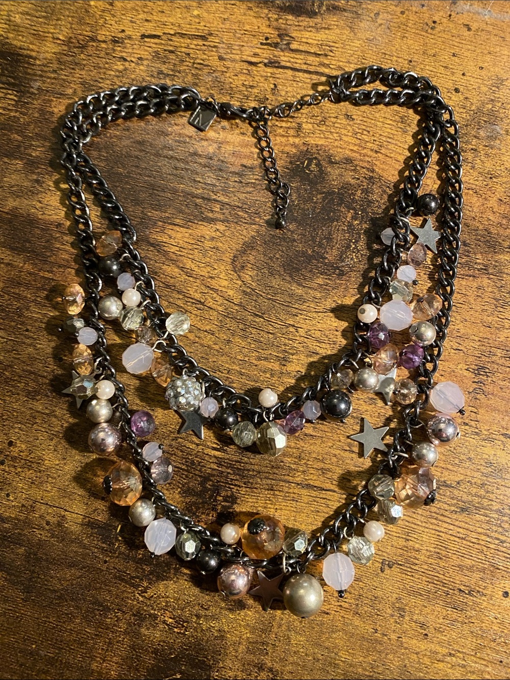 Layered Beaded Statement Necklace in Multicolor